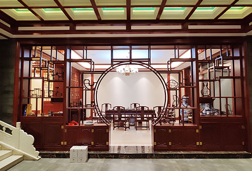 锦州中式会所装修茶桌椅摆放效果图