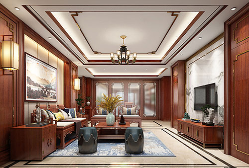 锦州小清新格调的现代简约别墅中式设计装修效果图